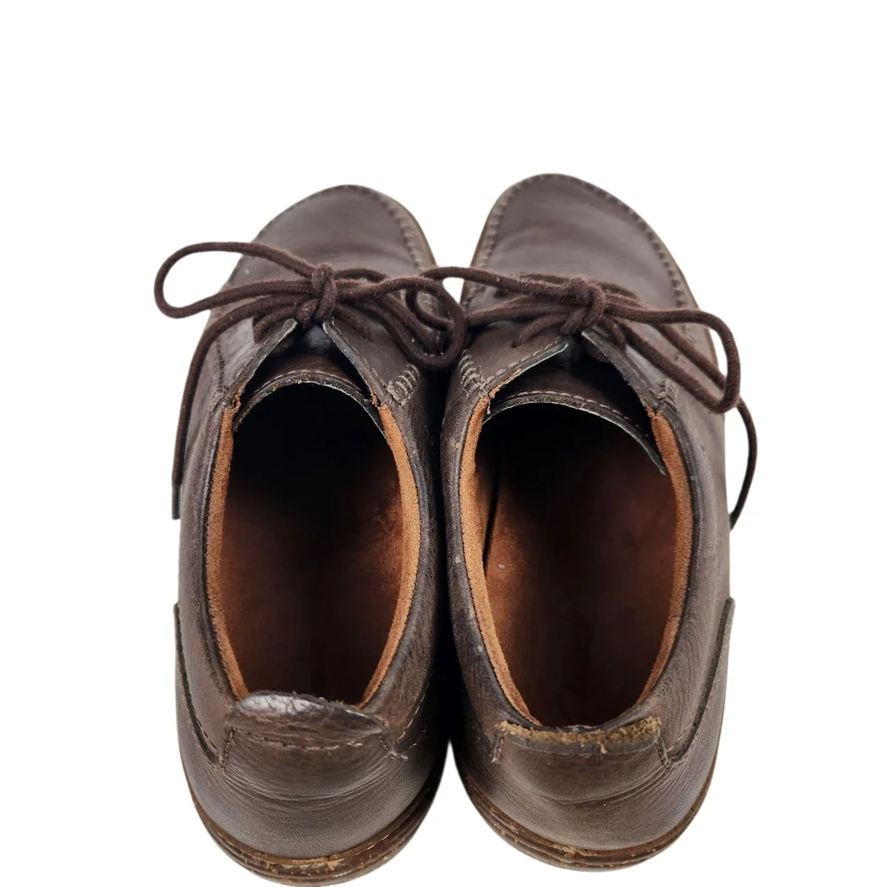 Clarks Trapell Pace Brown Leather Oxfords Moc Derby Wallabee Shoes Mens Size 8.5